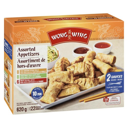 Wong Wing Frozen Appetizers Assorted 22 Pieces 620 g