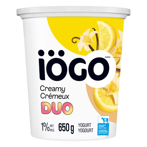 iÖGO 1% Creamy Duo Yogurt Tub Lemon-Vanilla 650 g