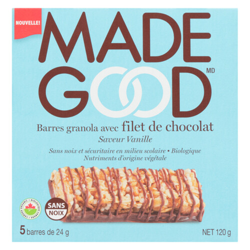 MadeGood Organic Granola Bar Chocolate Drizzle Vanilla 120 g