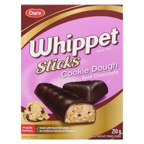 Dare Whippet Sticks Cookies Real Chocolate Covered Cookie Dough 250 g