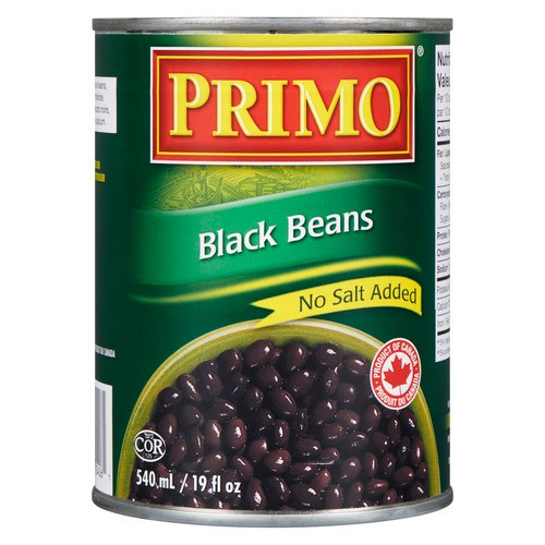 Primo Canned Beans Black No Salt Added 540 ml