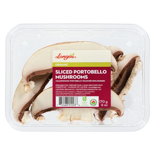 Longo's Organic Sliced Portobello Mushrooms 170 g
