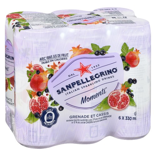 San Pellegrino Sparkling Water Pomegranate & Blackcurrant 6 x 330 ml (cans)
