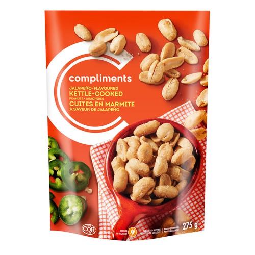 Compliments Peanuts Kettle Cooked Jalapeno 275 g