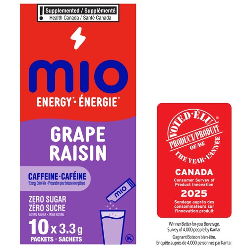 Mio Zero Sugar Energy Drink Mix Grape 10 x 3.3 g