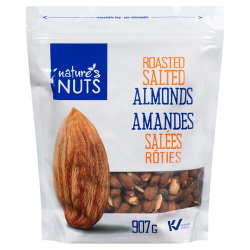 Nature's Nuts Almonds Whole Roasted Salted 907 g