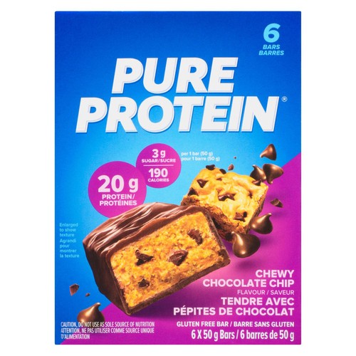 Pure Protein Bars Chewy Chocolate Chip 6 x 50 g