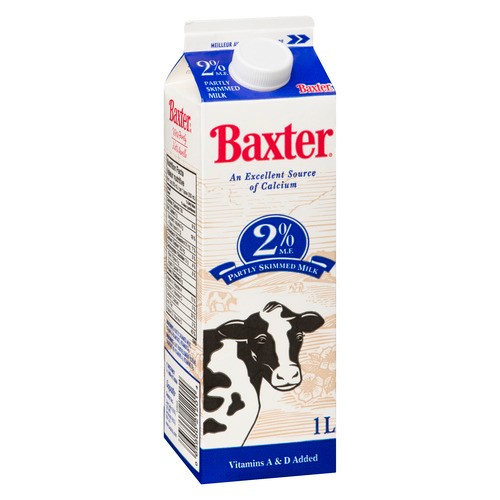 Baxter 2% Milk Partly Skimmed 1 L