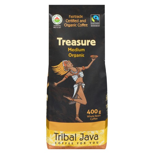 Tribal Java Treasure Medium Organic Coffee Beans 400 g