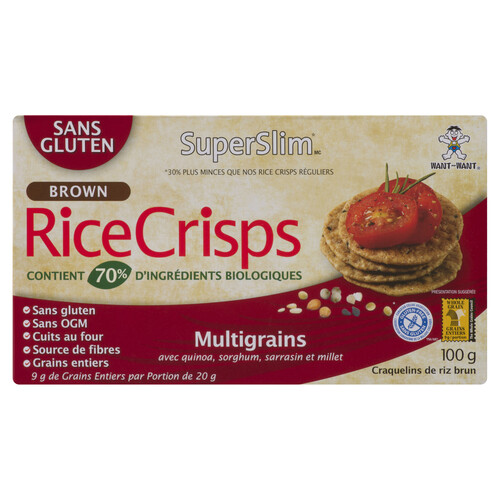 Want Want Gluten-Free Brown Rice Super Slim Multigrain Crackers100 g