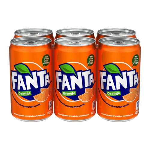 Fanta Soft Drink Orange 6 x 222 ml (cans)