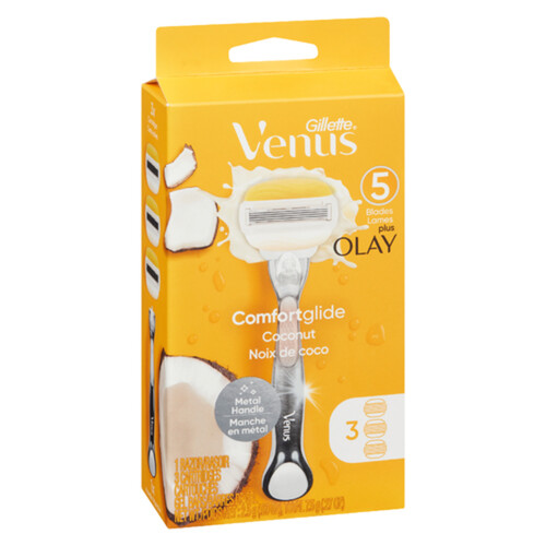 Gillette Venus Plus Olay Comfortglide Women's Razor With 3 Blade Refills Coco 