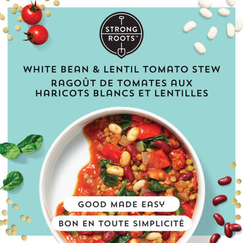 Strong Roots Frozen Meal White Bean & Lentil Tomato Stew 350 g