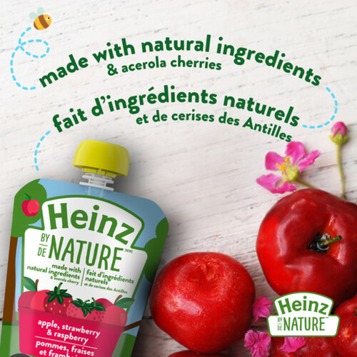 Heinz by Nature Organic Baby Food Apple Strawberry & Raspberry Purée 128 ml
