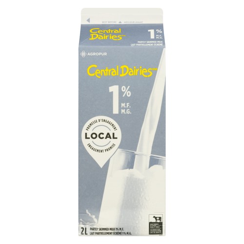 Central Dairies 1% Milk Partly Skimmed 2 L