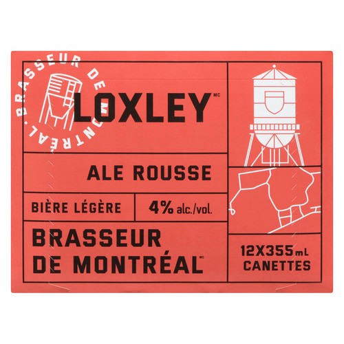 Brasseur De Montreal Loxley Red Ale Beer 4% Alcohol 12 x 355 ml (cans)