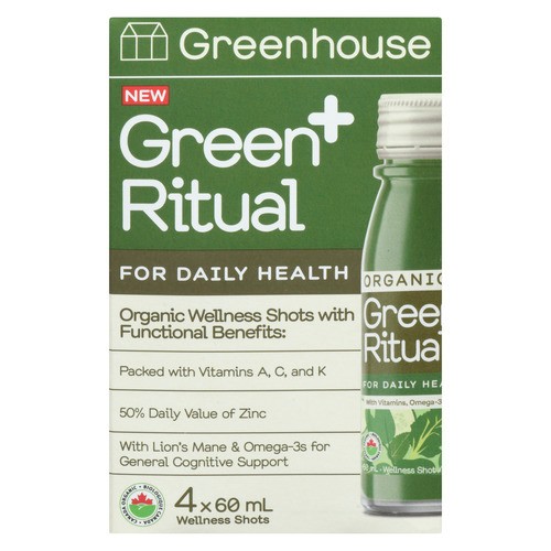 Greenhouse Wellness Shots Green Ritual 4 x 60 ml (bottles)