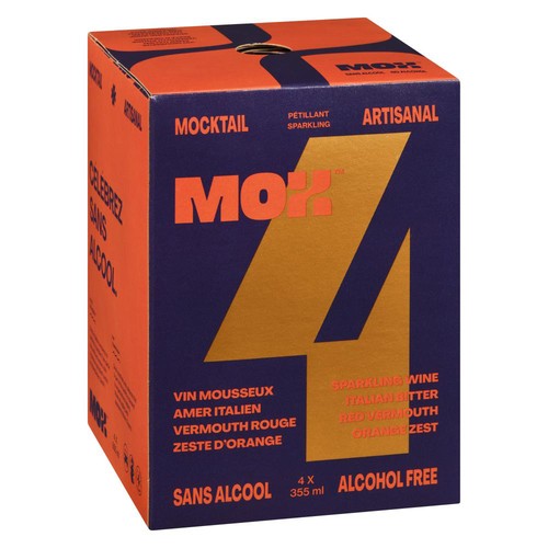 Mox Non Alcoholic Mocktail Sparkling Wine Orange 4 x 355 ml (cans)
