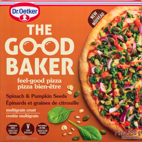 Dr. Oetker The Good Baker Vegan Frozen Pizza Spinach & Pumpkin Seeds 350 g