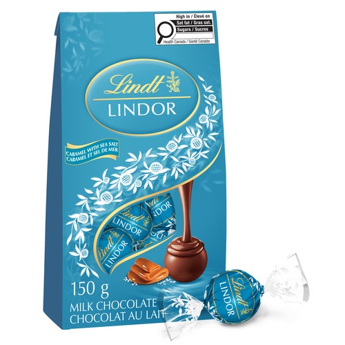 Lindt Lindor Milk Chocolate Truffles Caramel & Sea Salt Bag 150 g
