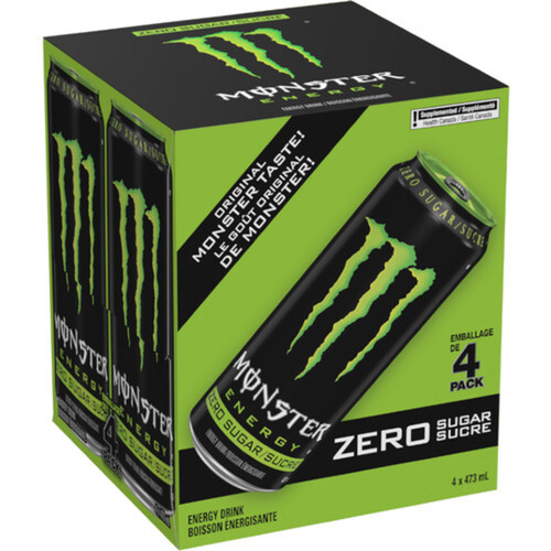 Monster Zero Sugar Energy Drink 4 x 473 ml