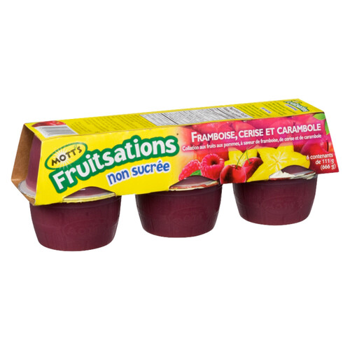 Mott's Fruitsations Apple Fruit Snack Unsweetened Raspberry Cherry Starfruit 6 x 111 g