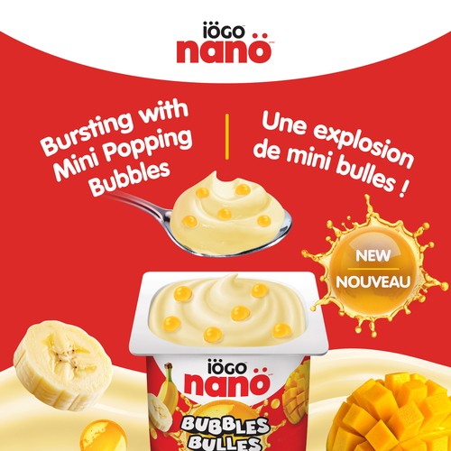 iÖGO nanö Bubbles 1.5% Yogurt Banana Mango 4 x 100 g