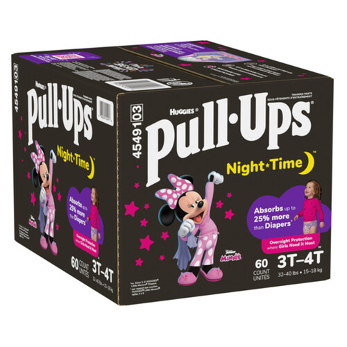 Pull-Ups Girls' Night-Time Training Pants, 2T-3T, 50 Ct 