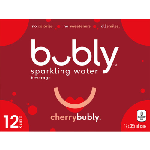 Bubly Sparkling Water Cherry 12 x 355 ml (cans)