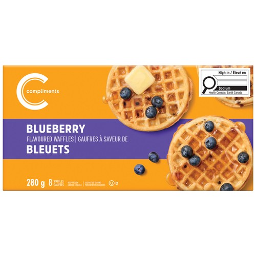 Compliments Frozen Waffles Blueberry 8 Pack 280 g 