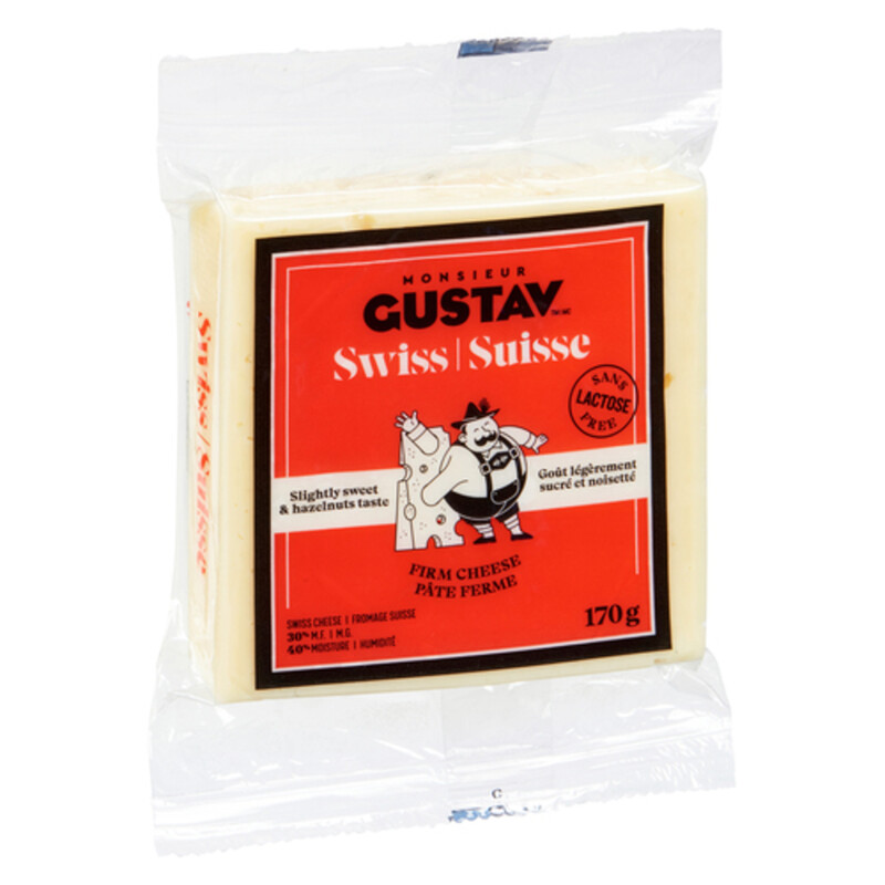 Monsieur Gustav Swiss LactoseFree Firm Cheese 170 g Voilà Online