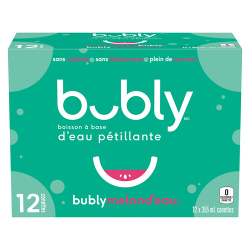 Bubly Sparkling Water Watermelon 12 x 355 ml (cans)