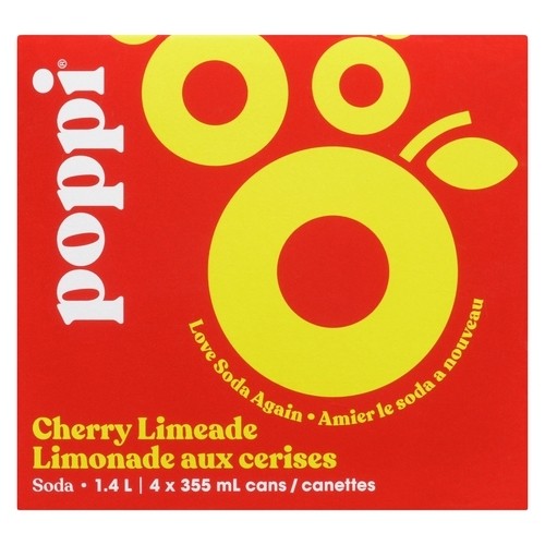Poppi Soda Cherry Limeade 4 x 355 ml (cans)
