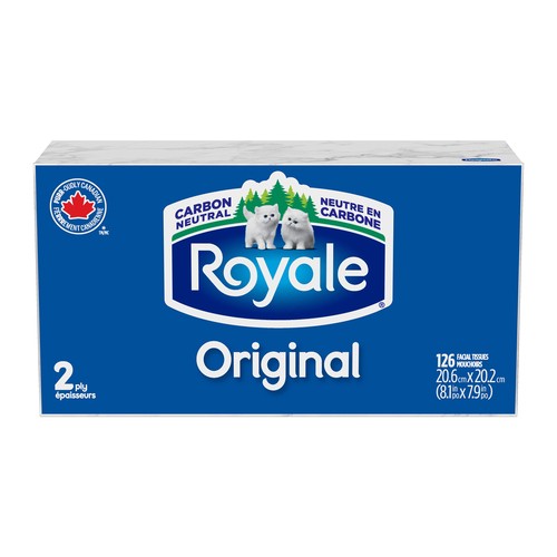 Royale Original Facial Tissue 1 Flat Box x 126 Sheets
