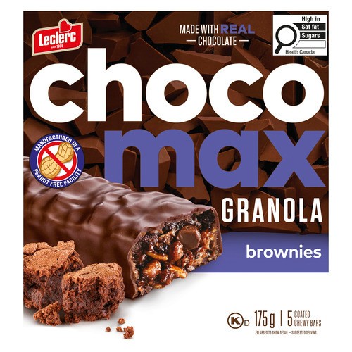 Leclerc Chocomax Granola Chewy Bars Brownies 5 Bars 175 g