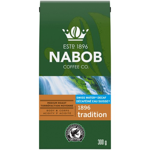 Nabob Ground Coffee Decaffeinated 1896 Tradition Swiss Water 300 g