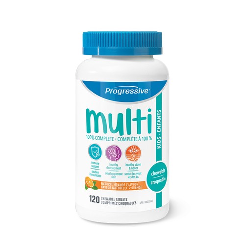 Progressive Kids Multivitamins Natural Orange Chewable Tablets 120 Count
