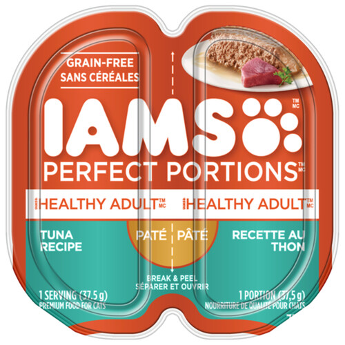 Iams Perfect Portions Adult Wet Cat Food Grain Free Tuna Paté 75 g