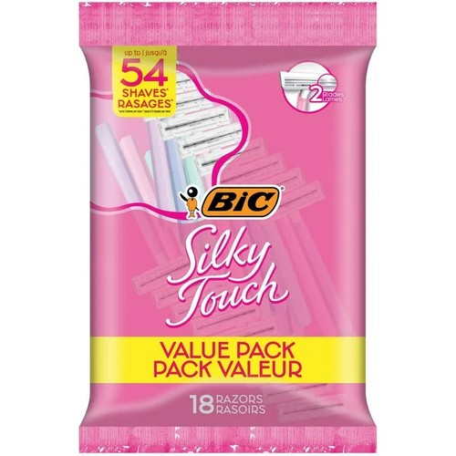 Bic Silky Touch Women's Disposable Razors With 2 Blades Value Pack 18 Razors