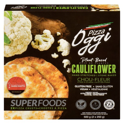 Pizza Oggi Gluten-Free Vegan Frozen Cauliflower Pizza Crust 2 Pack 500 g