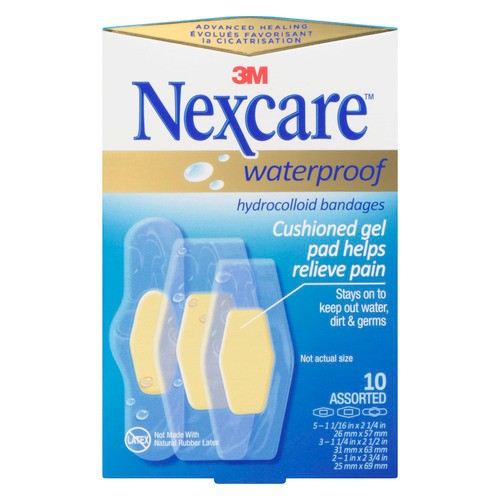 3M Nexcare Waterproof Bandages Advanced Healing Assorted 10 Pack