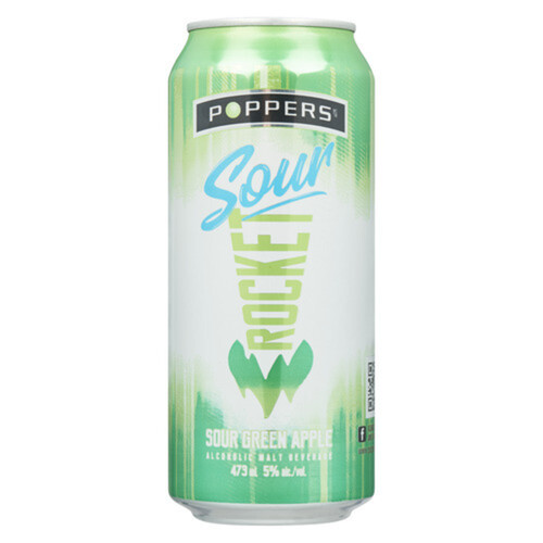 Poppers Alcoholic Beverage Sour Green Apple 473 ml