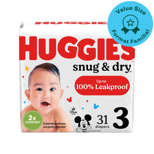 Huggies Snug & Dry Diapers Size 3 31 Count