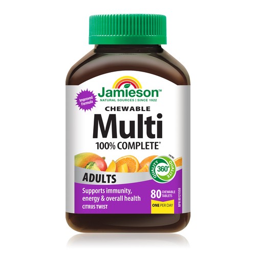 Jamieson Multi 100% Complete Multivitamins Chewable Tablets 80 Count