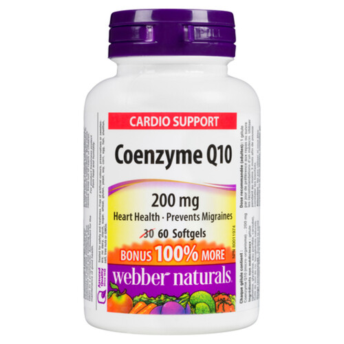 Webber Naturals Bonus Coenzyme Q10 200 mg 60 Softgel Capsules