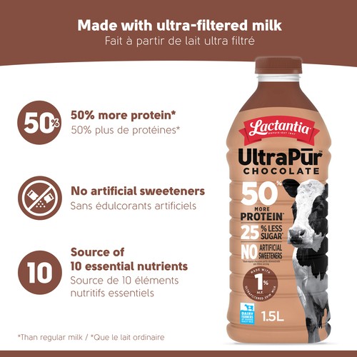 Lactantia UltraPur 1% Milk Ultra-Filtered Chocolate 1.5 L (bottle)