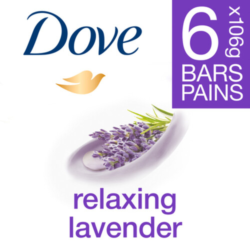 Dove Relaxing Beauty Bar Soap Lavender Oil & Chamomile 6 x 106 g