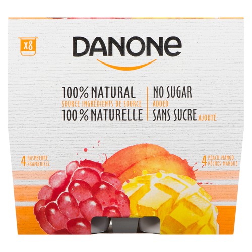 Danone Yogurt Peach Mango & Raspberry 8 x 100 g