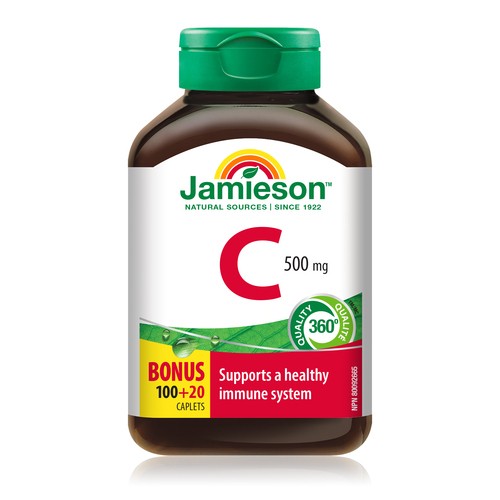 Jamieson Vitamin C 500 mg Caplets 120 Count
