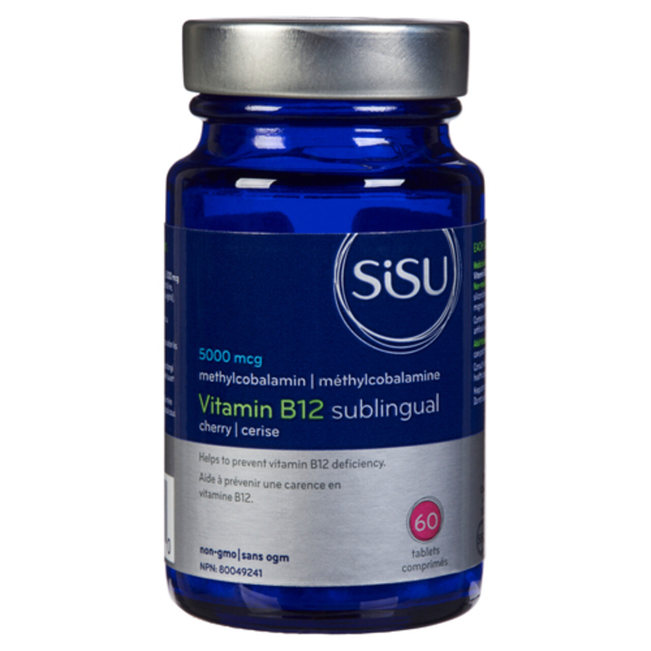 Sisu Vitamin B12 5000 mcg Methylcobalamin Cherry 60 Tablets Voilà